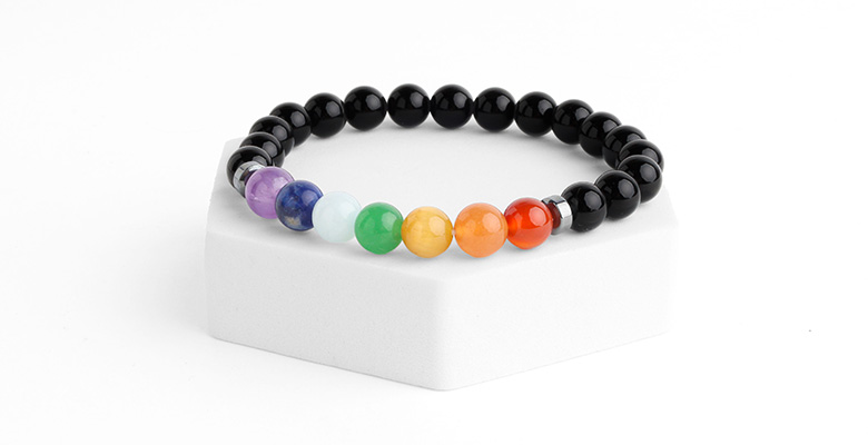 Pulseira elástica dos 7 chakras básica