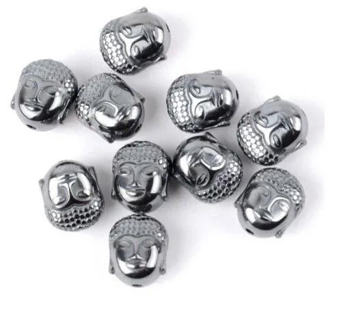 Buda de Hematita Natural 10x8mm - 10 Peças - PA029