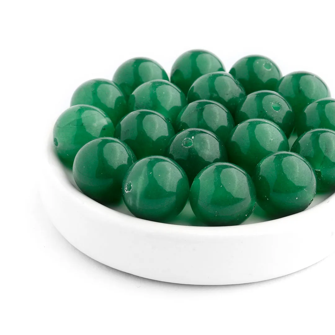 Esfera de Quartzo Verde Natural 10mm - 10 Peças - PA342