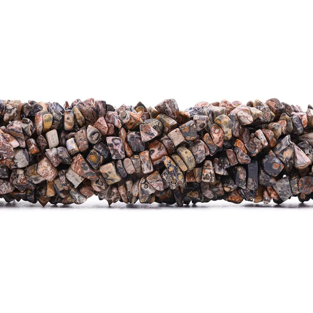 Fio de Cascalho de Jaspe Leopardo - FC052