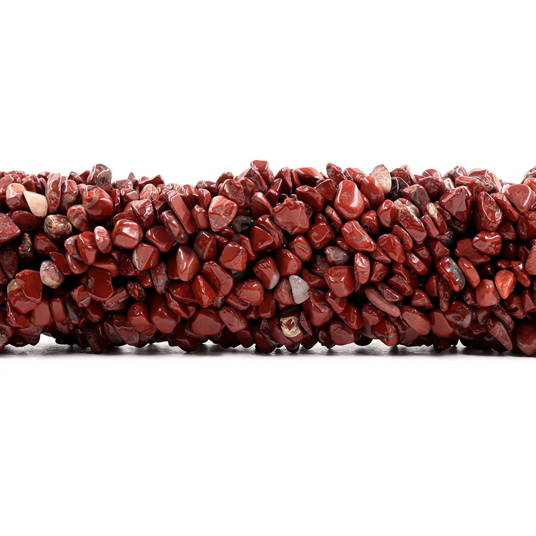 Fio de Cascalho de Jaspe Vermelho Mesclado - FC117