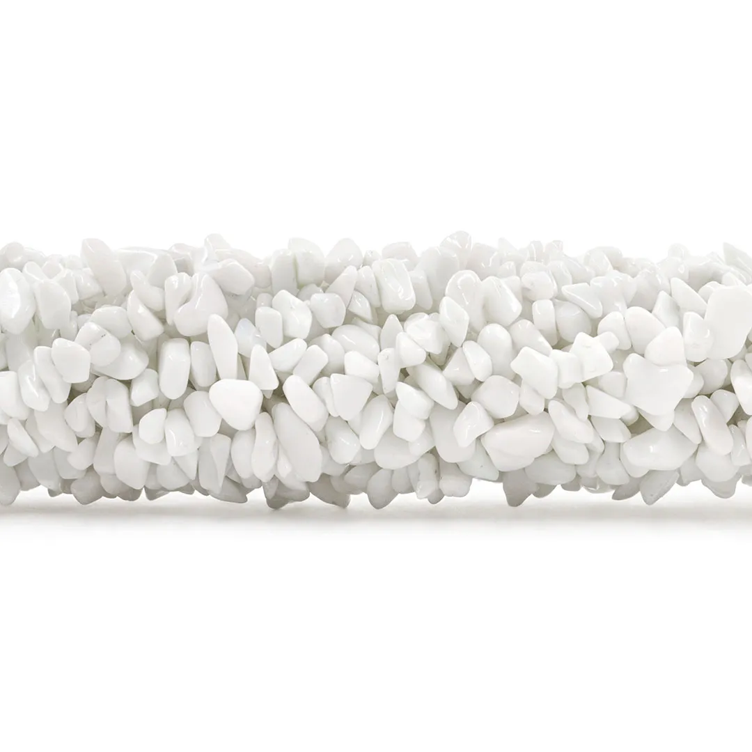 Fio de Cascalho de Ônix Branco Natural - FC084