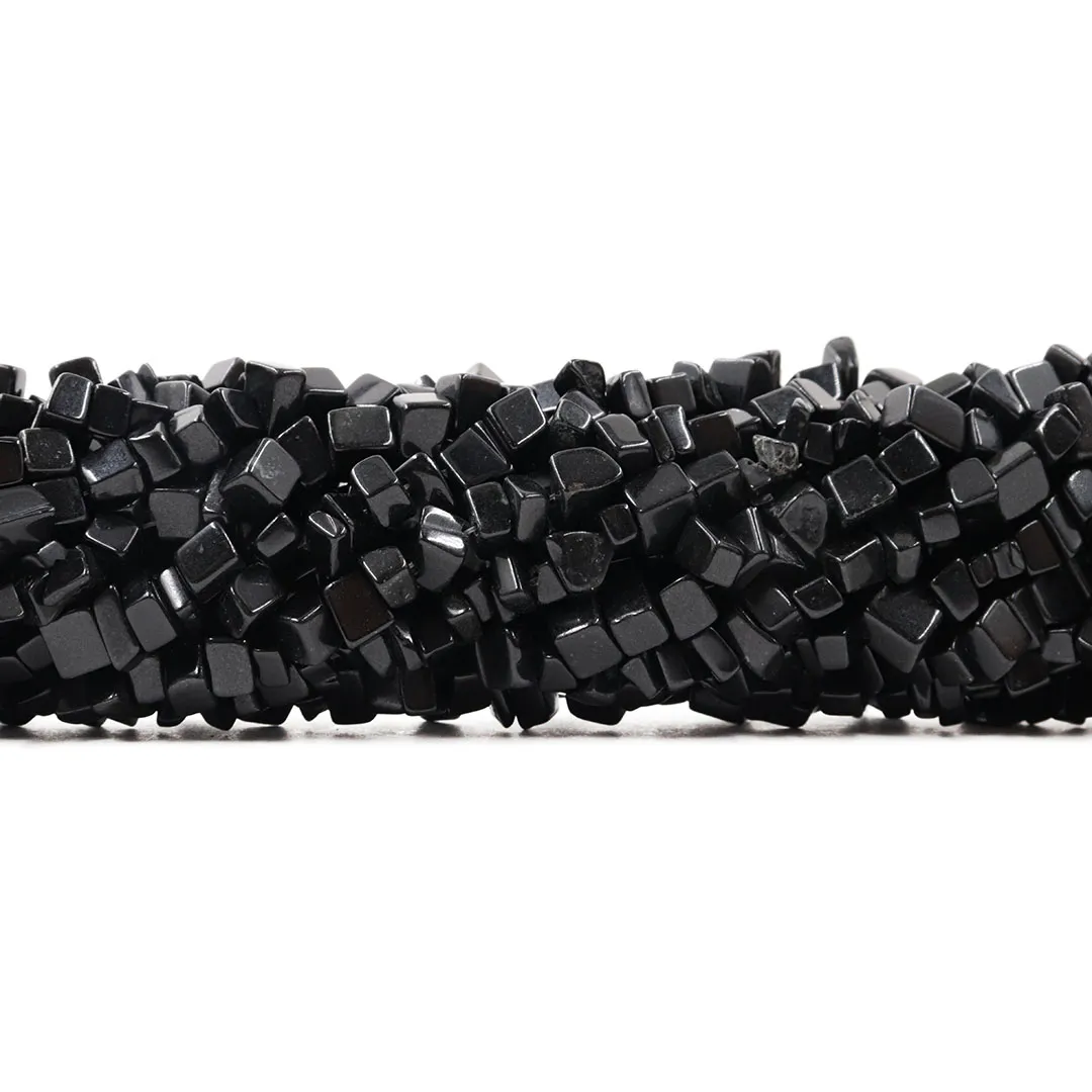 Fio de Cascalho Cubo de Ônix Preto Natural - FC026