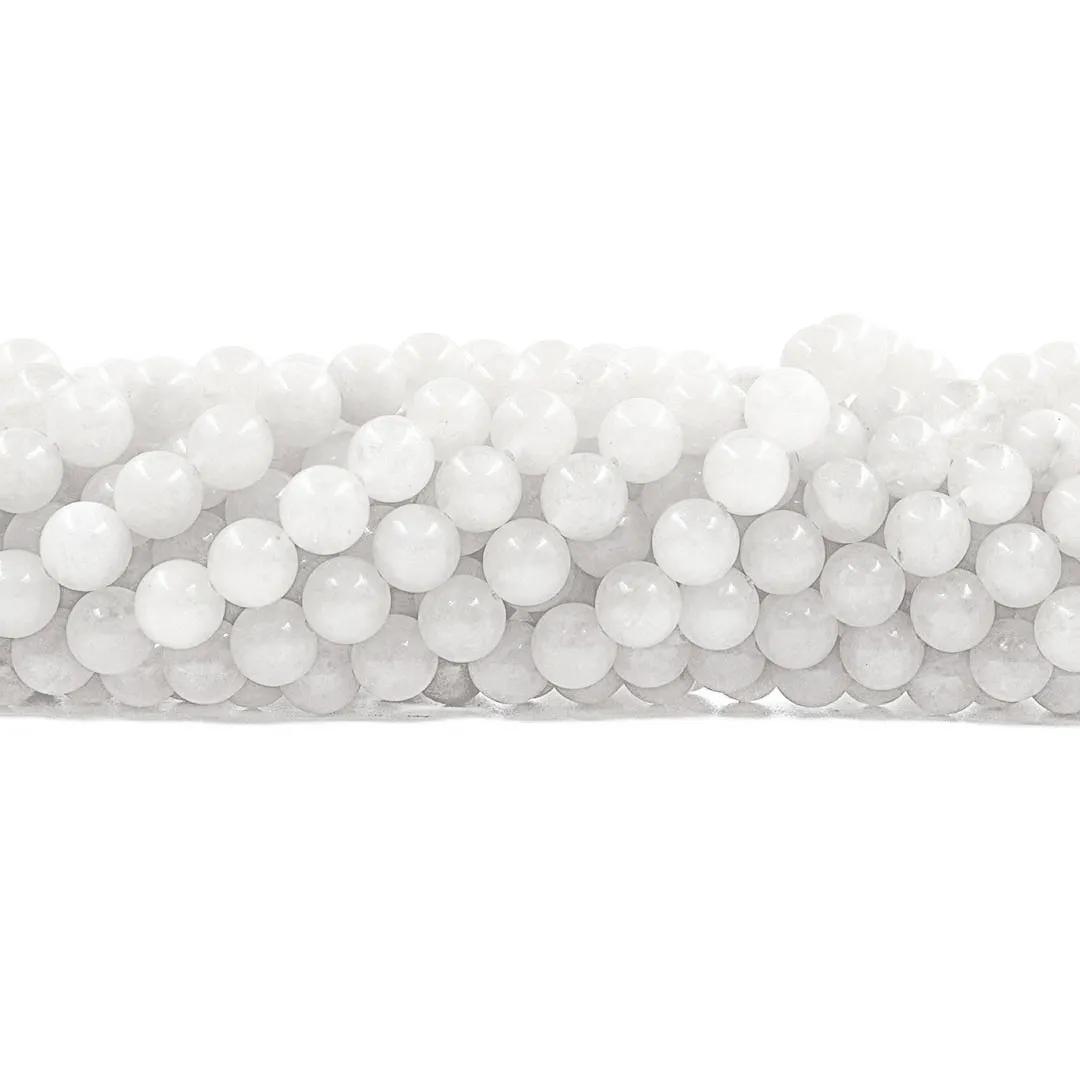 Jade Branco Leitoso Fio com Esferas de 8mm - F523