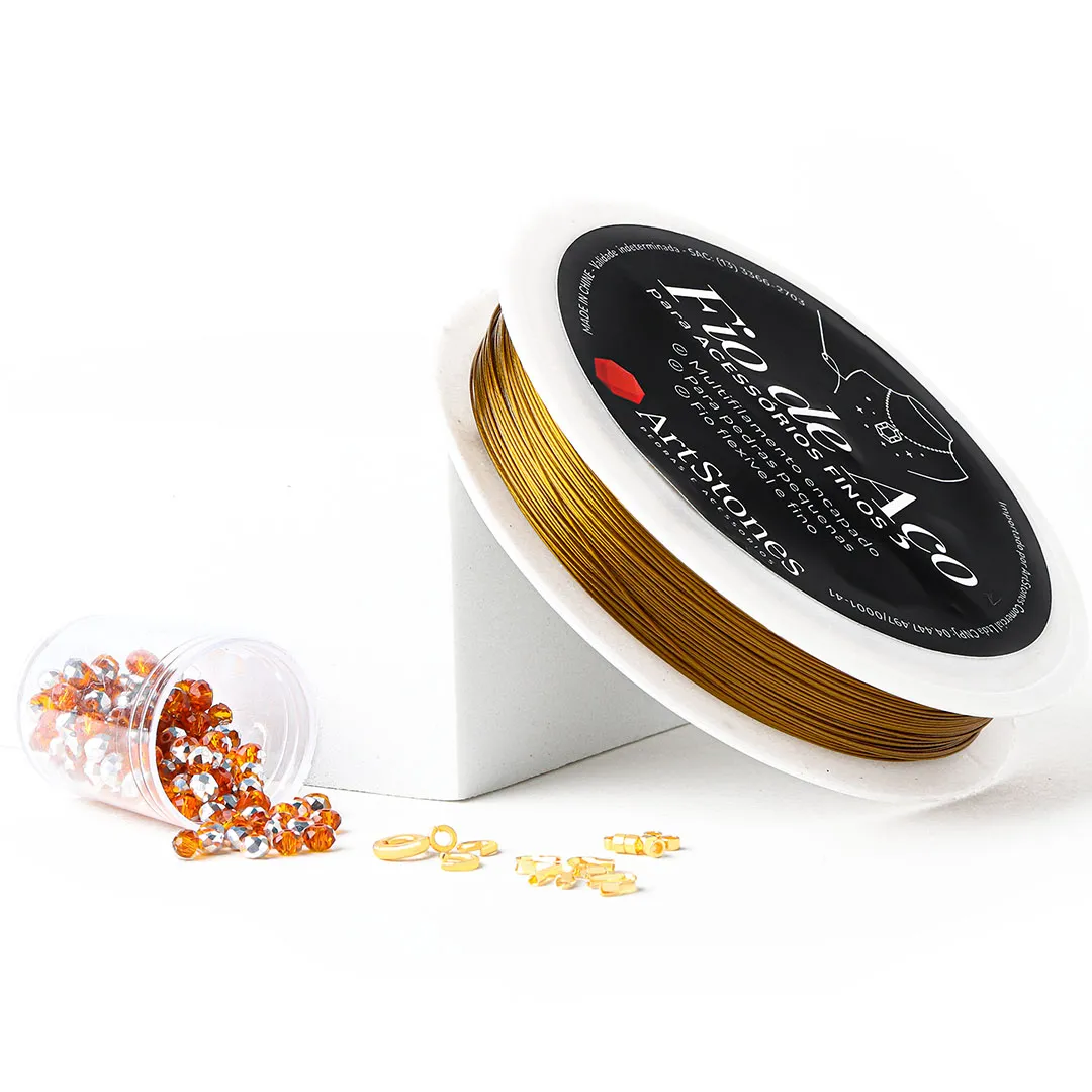Kit de Materiais para Chokers com Aula Prática - Ouro - KT004