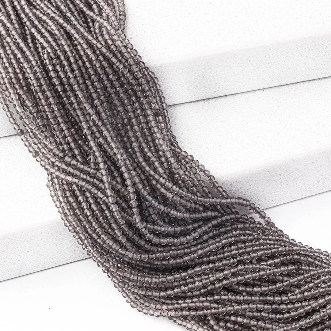 Quartzo Fumê Natural Fio com Esferas Facetadas de 2mm - PP090