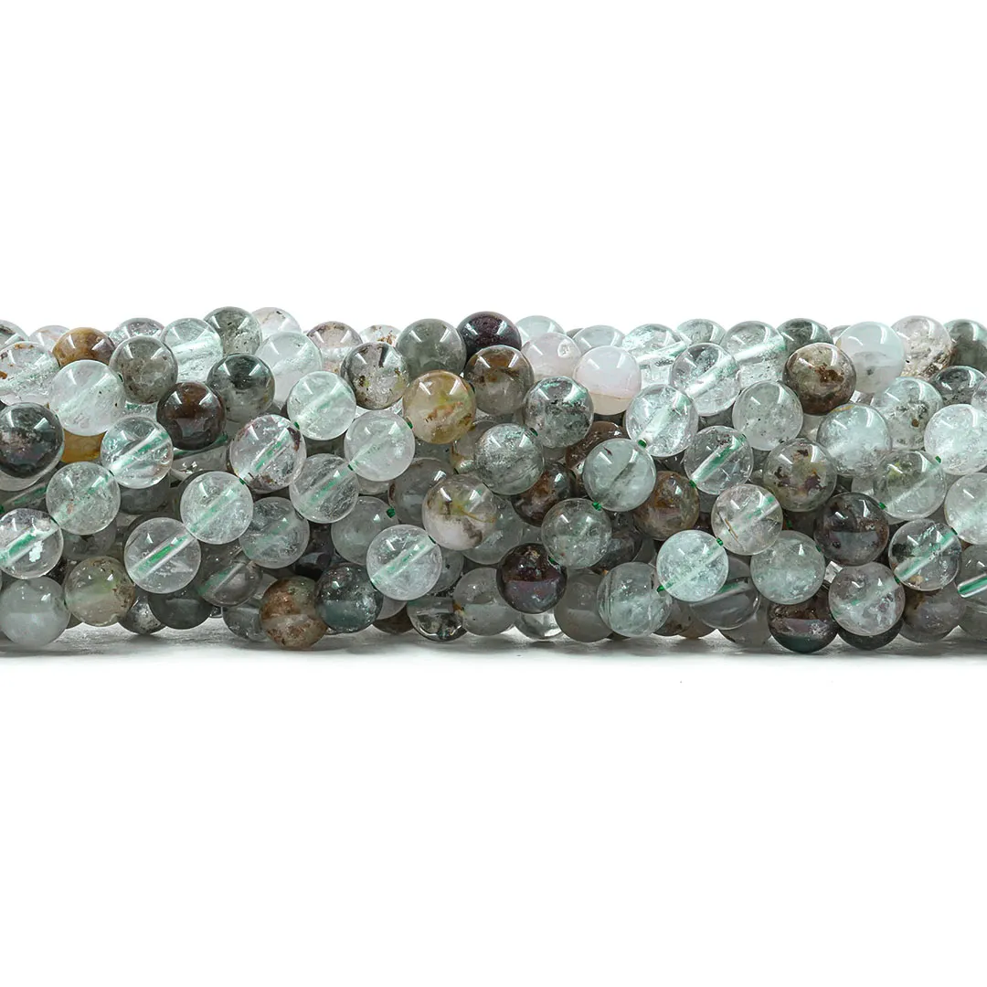 Quartzo Phantom Natural Fio com Esferas de 8mm - F363